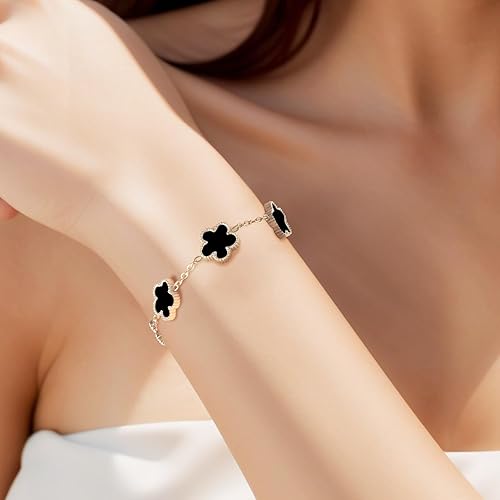 Pulsera trebol de cinco hojas negro - additional image 19