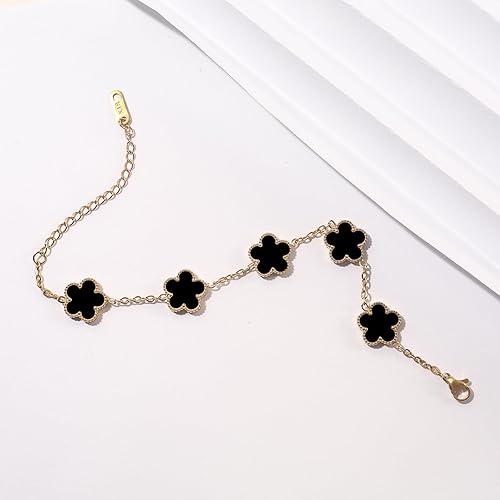 Pulsera trebol de cinco hojas negro - additional image 17